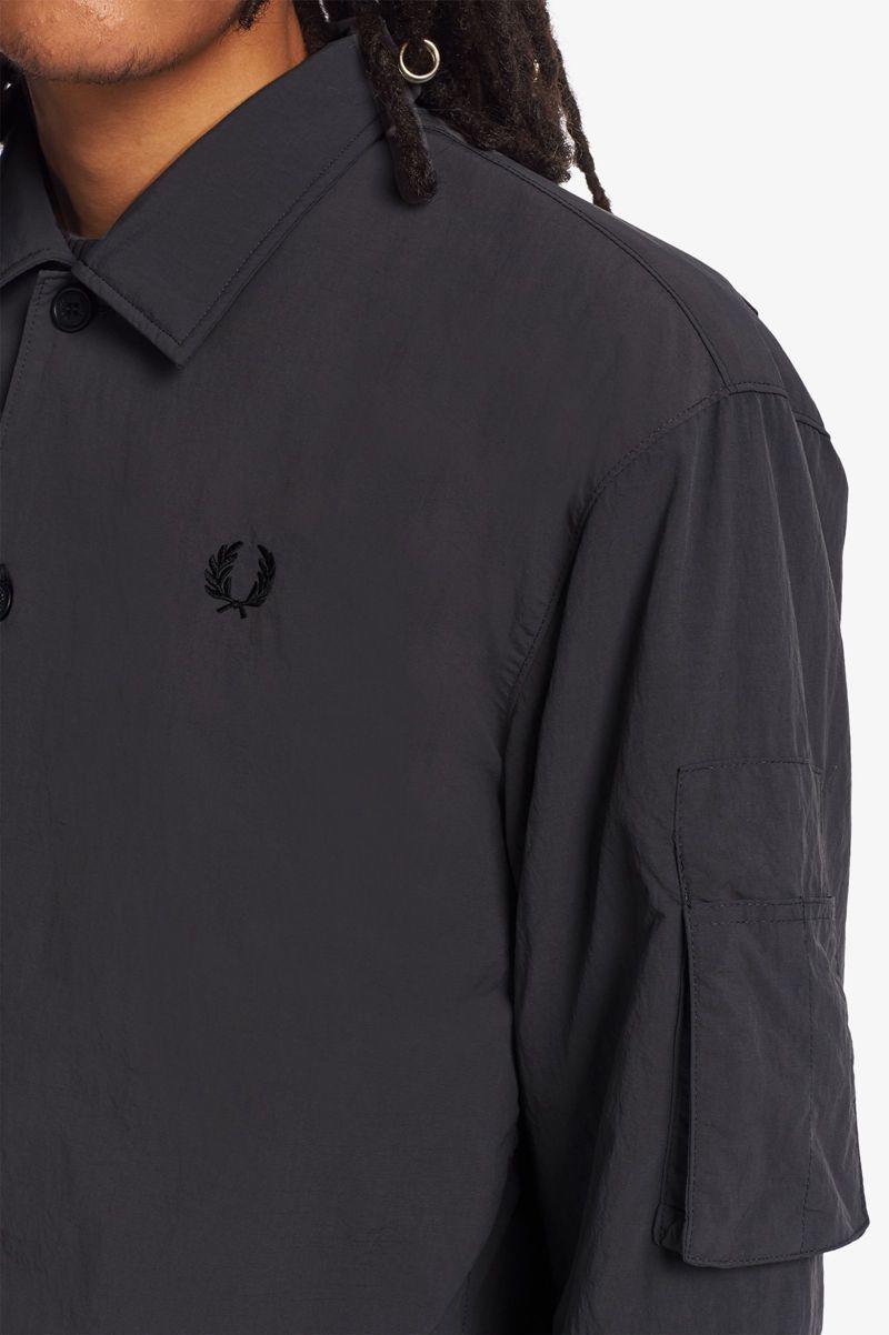Camasa Barbati Fred Perry Patch Detail Overshirt Negrii | RO 1519TCEV
